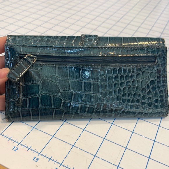 Nine West Turquoise Reptile Print Wallet - Picture 5 of 6